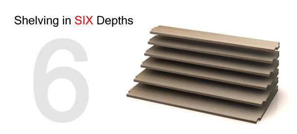 Available in 6 depths